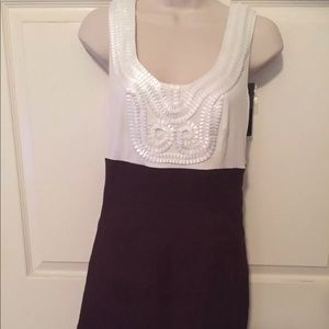 Rampage brown white cutout dress NWT